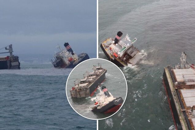 Поблизу Японії вантажне судно сіло на мілину і розкололося навпіл