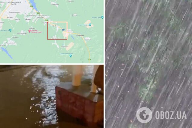 Під Сімферополем сильна злива затопила будинки і дорогу на Ялту. Відео