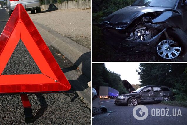 На Закарпатті зіткнулися вантажівка і три легкових авто, серед постраждалих – діти. Фото та відео