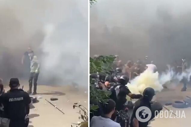 З'явилося відео зіткнень 'Нацкорпусу' з поліцією в Києві