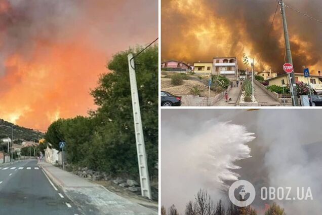 В Испании сотни людей эвакуировали из-за мощных лесных пожаров, все вокруг затянул дым. Фото и видео