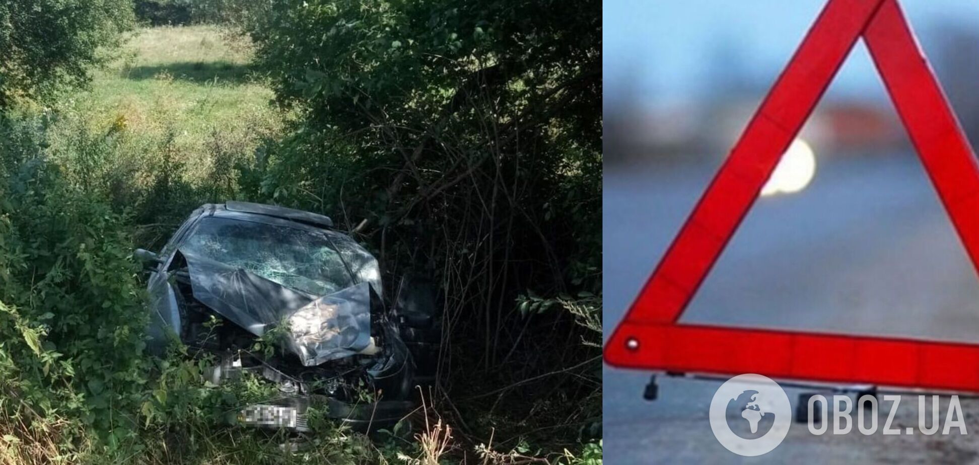 На Львовщине авто слетело в кювет, много пострадавших. Фото