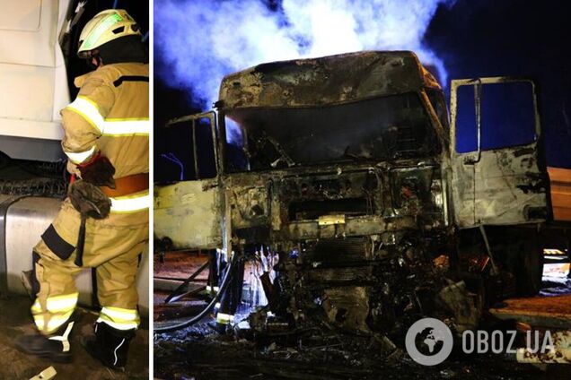 В аварію потрапили чотири вантажних автомобілі