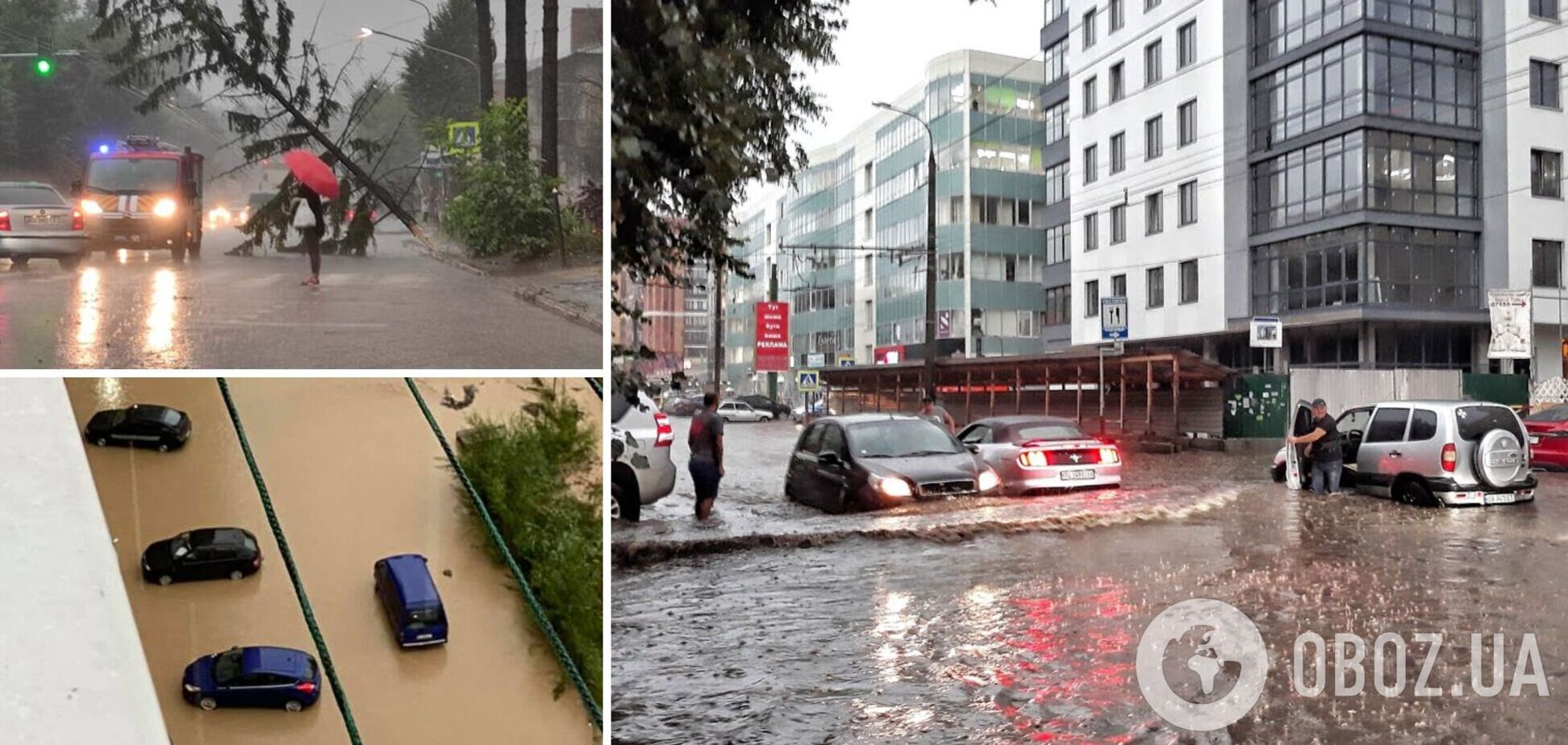 У Хмельницькому потужна злива перетворила вулиці на вируючі річки. Фото і відео наслідків