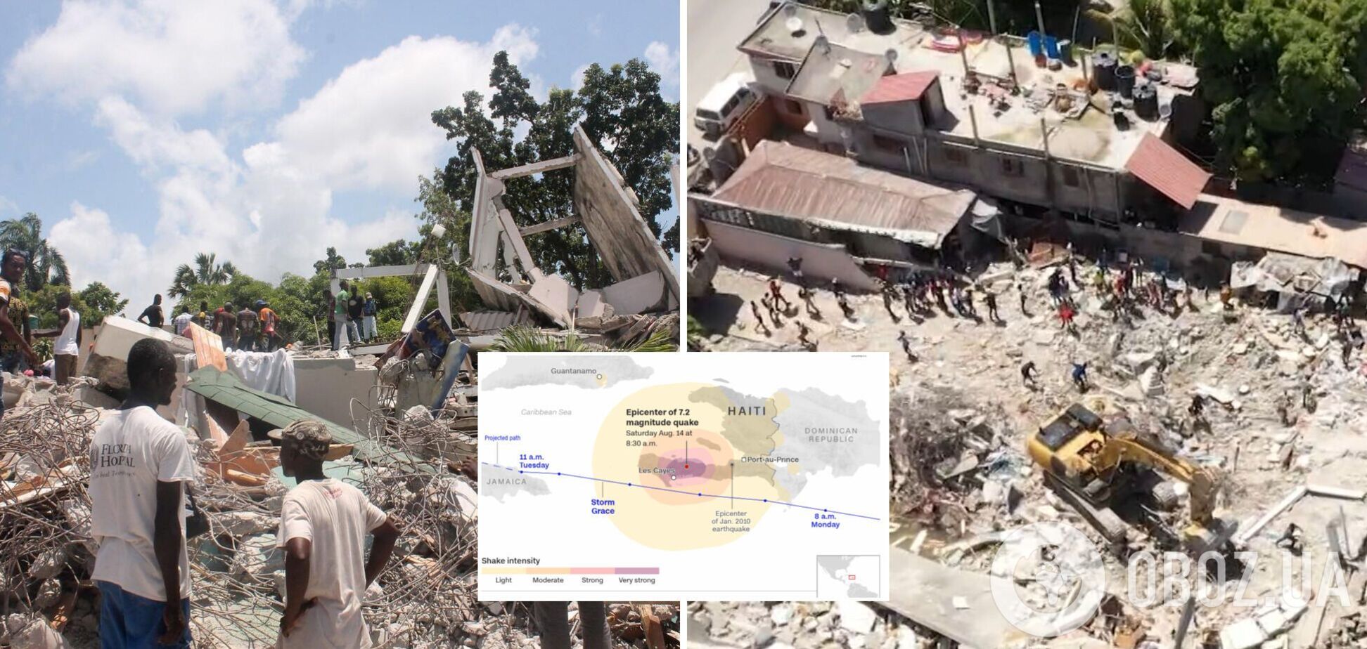 Количество жертв землетрясения на Гаити достигло почти 2 тысяч, регион накрыли мощные ливни. Фото