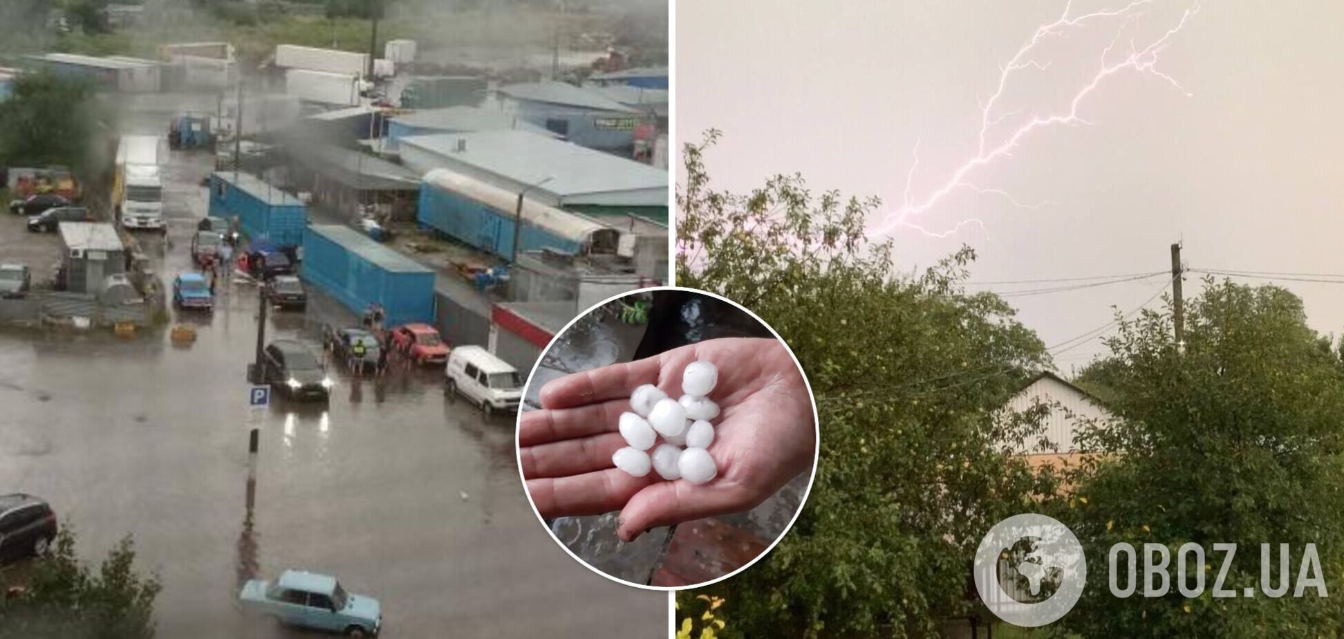 Днепр накрыла сильная гроза с градом: улицы ушли под воду. Фото и видео