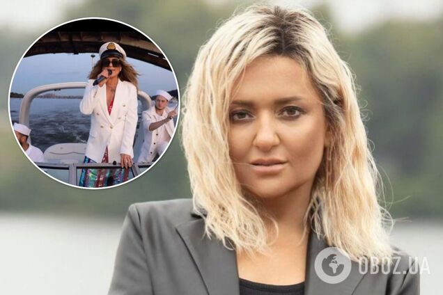 Наталія Могилевська ледь не впала у воду під час виступу. Відео