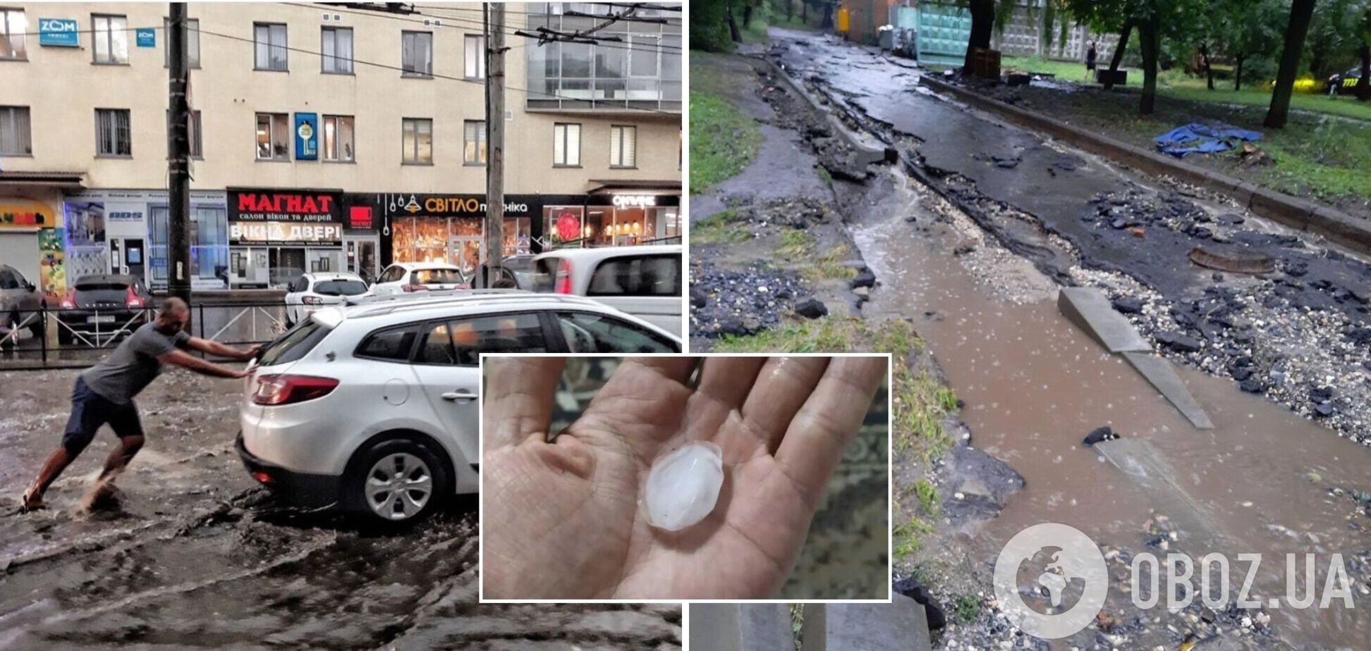 Сотни поваленных деревьев и град величиной с орех: в Украине бушевала непогода. Фото и видео