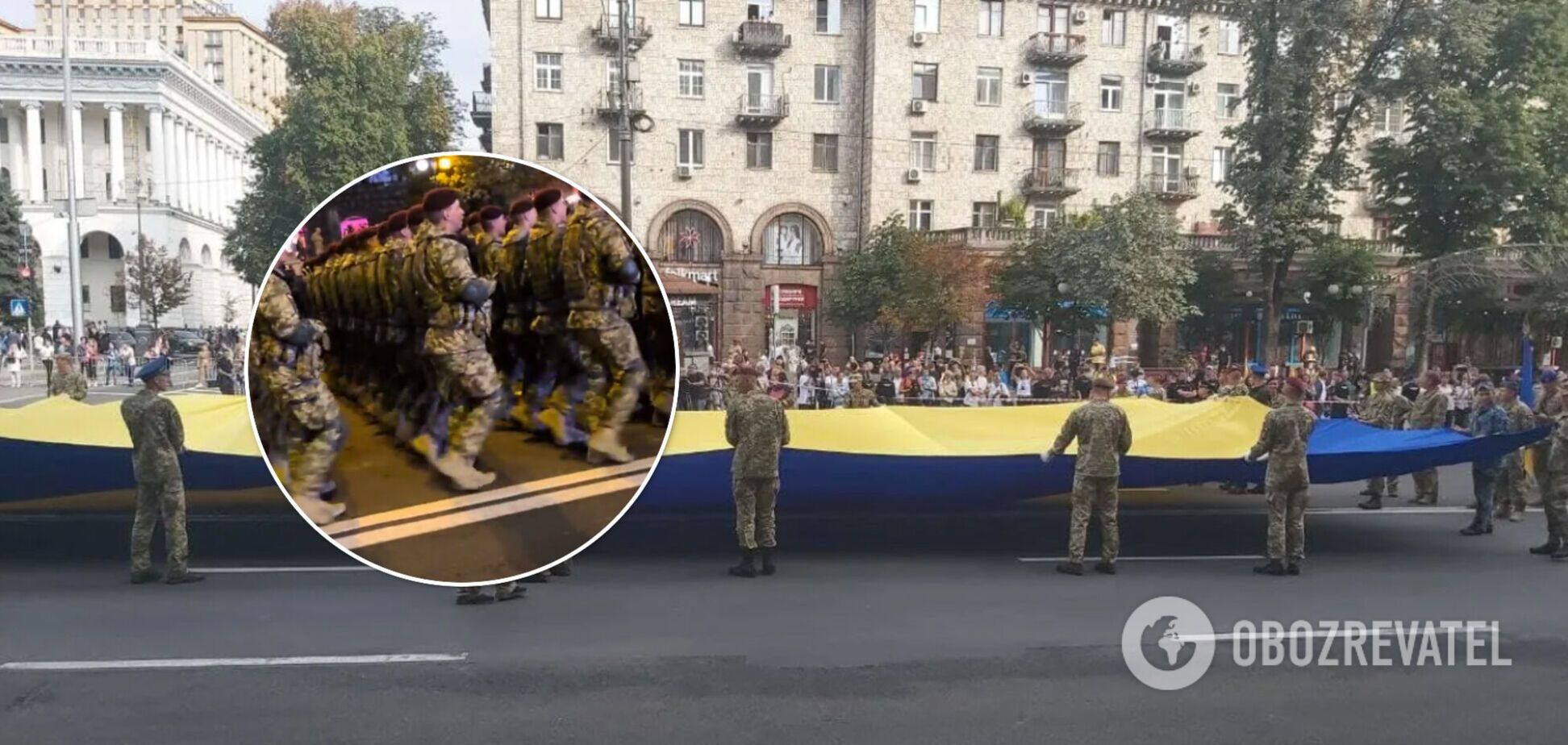 На репетиции парада в Киеве военные спели известную песню о Путине. Видео 18+
