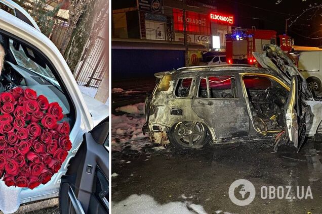 В Кривом Роге сгорело авто известной в городе предпринимательницы. Фото