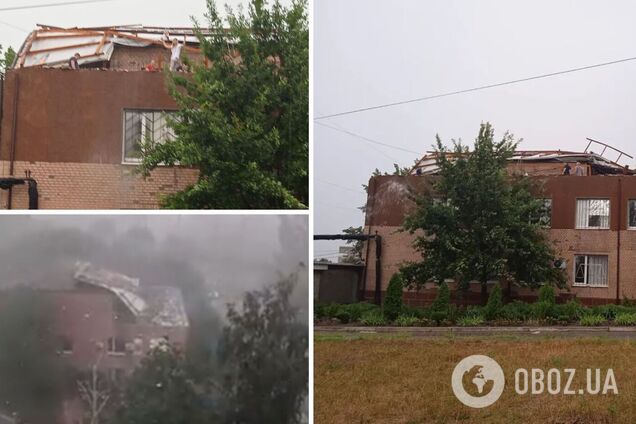 Ураган зірвав дах суду в Первомайську: документи розлетілися по вулиці. Фото та відео