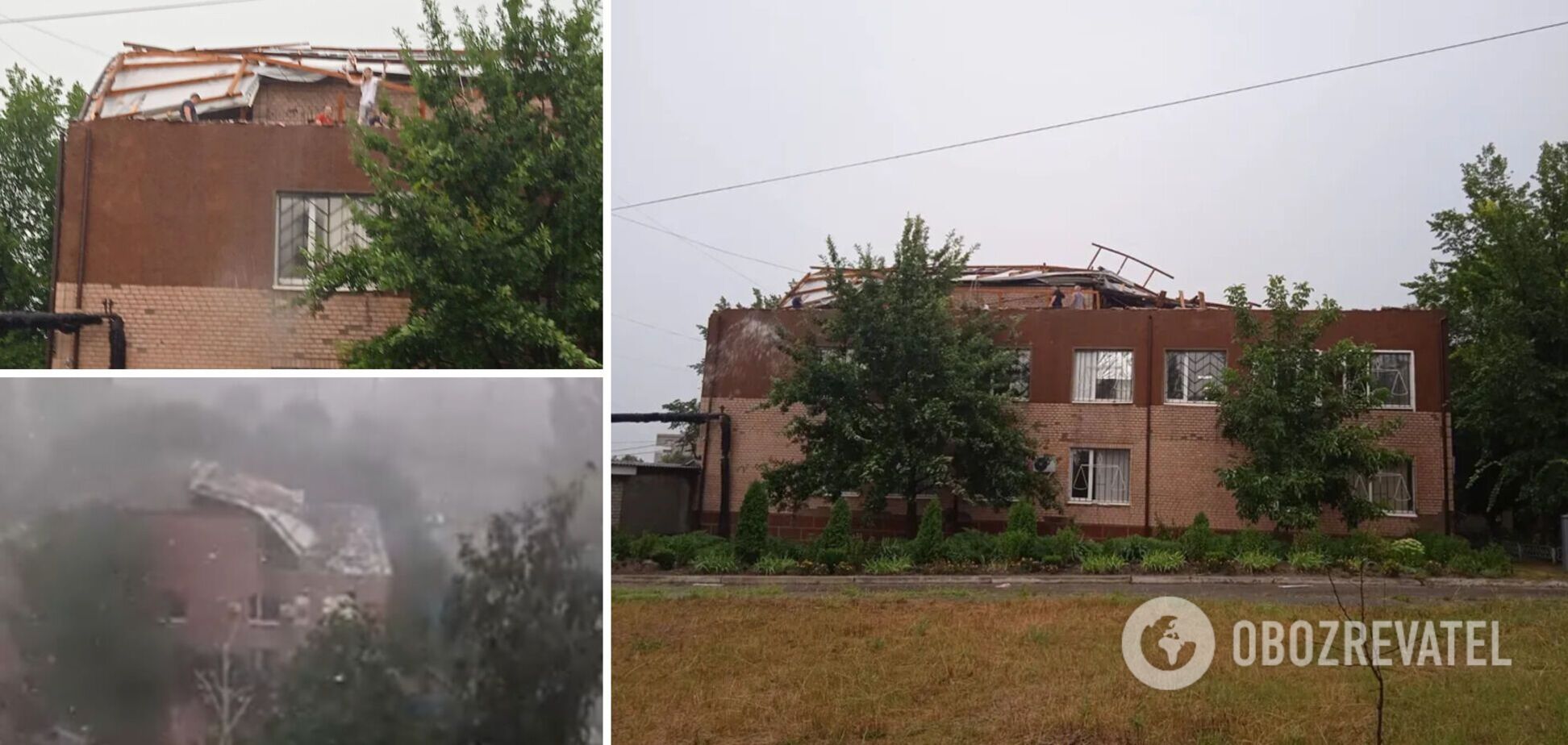 Ураган сорвал крышу суда в Первомайске: документы разлетелись по улице. Фото и видео