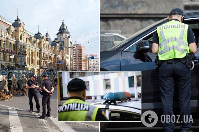 В Киеве водитель авто наехал на полицейского, охранявшего порядок во время репетиции парада. Фото