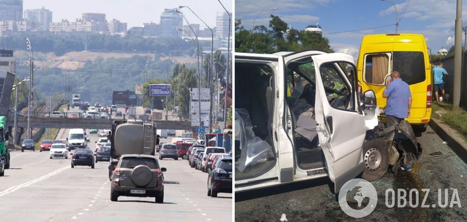 В Киеве столкнулись два микроавтобуса, есть пострадавшие. Фото и видео