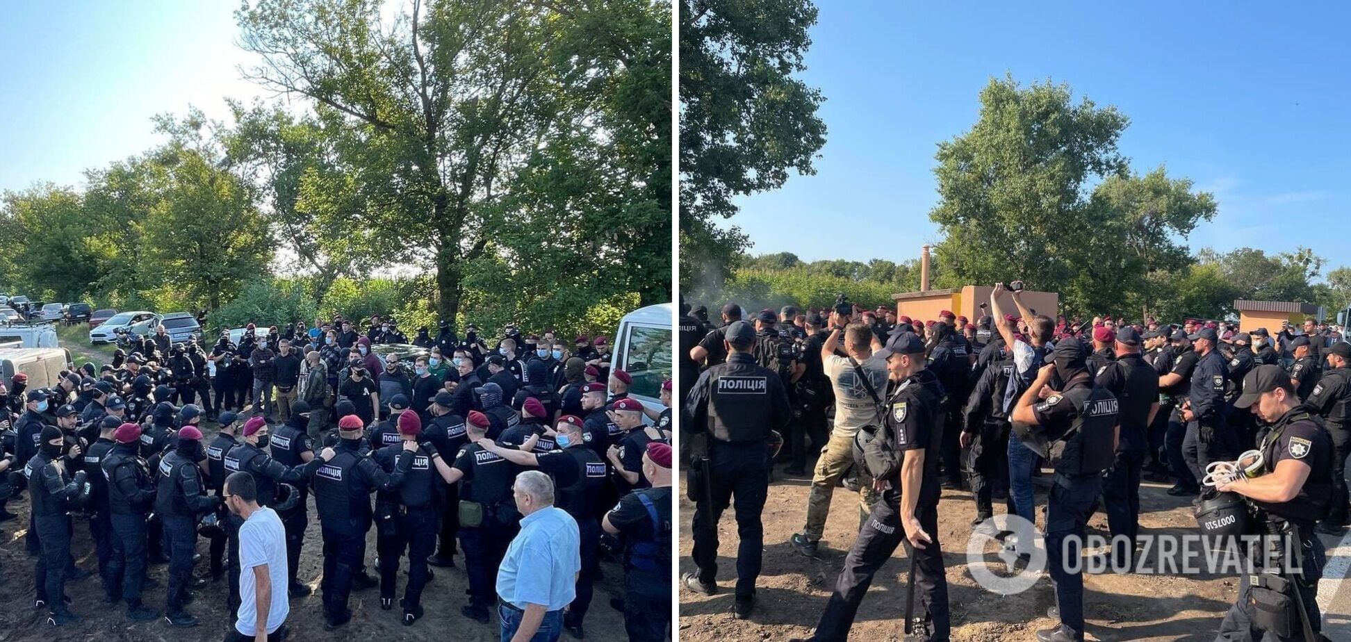 На заходах у Черкаській області за участю Зеленського відбулися сутички активістів з поліцією. Фото