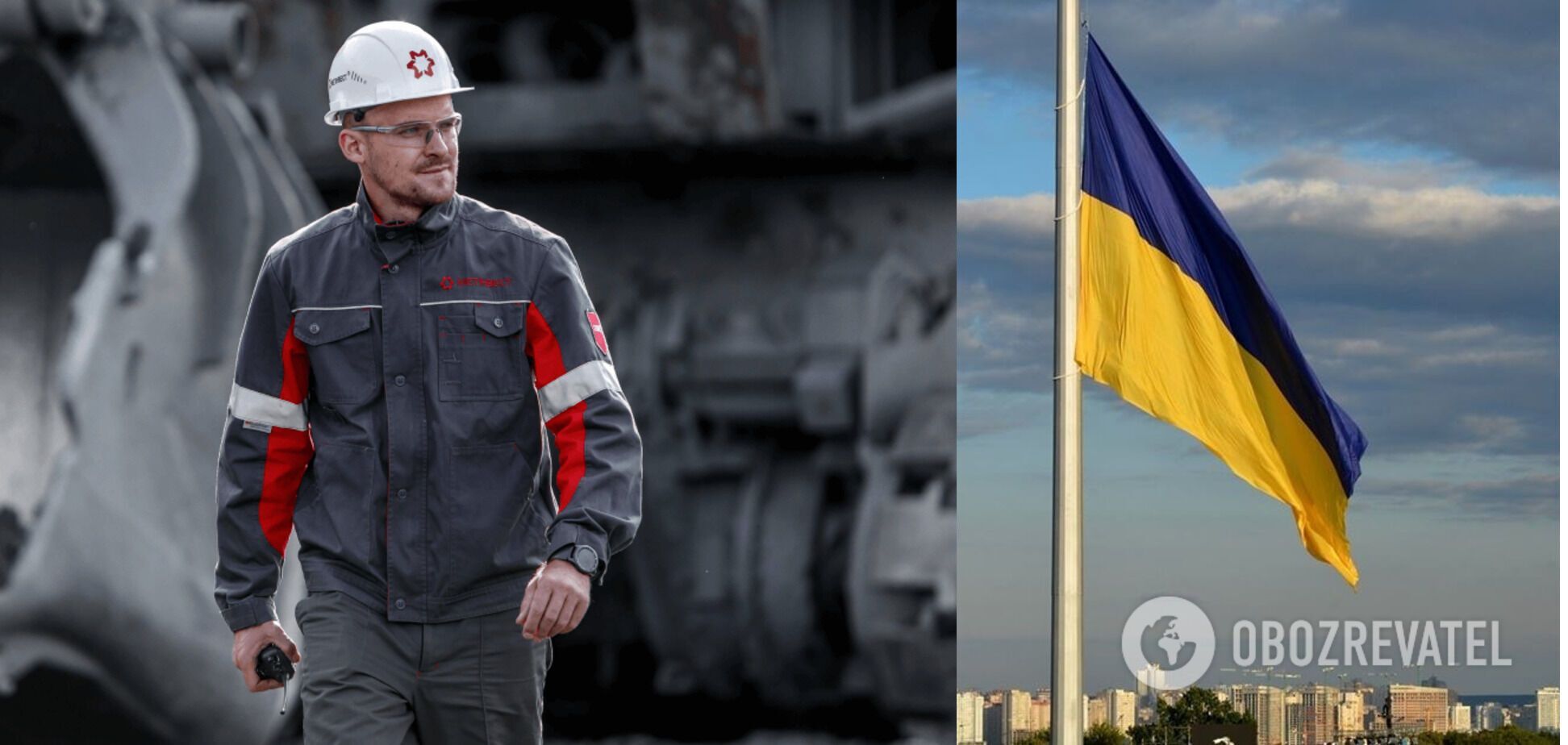 'Запоріжсталь' підняв прапор України на найвищій точці над Дніпром. Фото