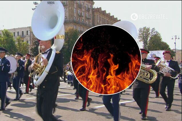 У Києві чоловік спробував вчинити самоспалення під час параду. Відео