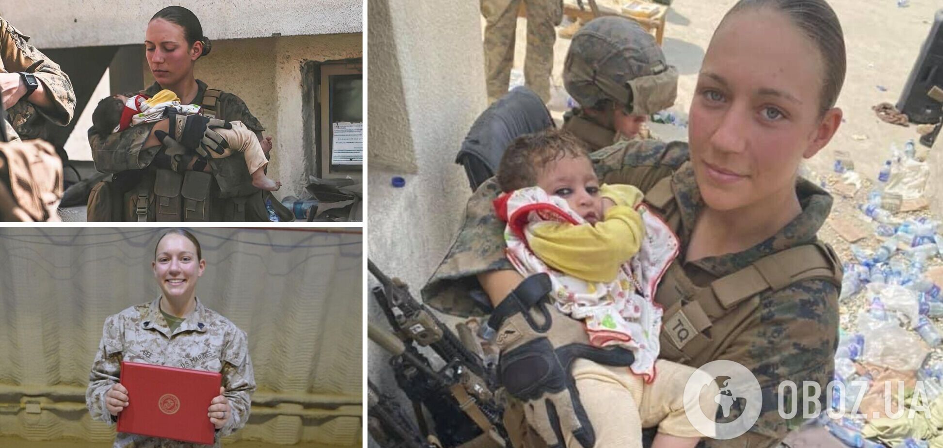 Світ облетіло фото військовослужбовиці США з врятованою афганською дитиною на руках: вона загинула в аеропорту Кабула