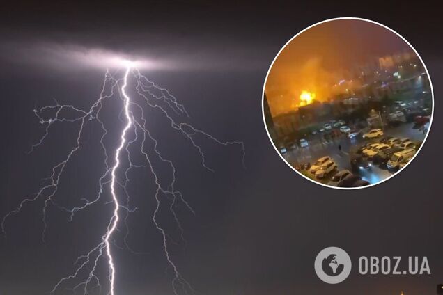 Пожар возле киевского кафе: спасатели сообщили подробности об ударе молнии. Видео 18+