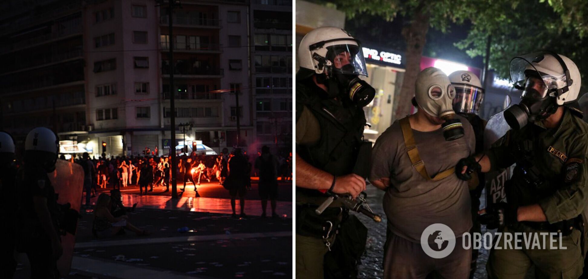 В Греции на митинге против обязательной вакцинации от COVID-19 произошли стычки: полиция применила водометы