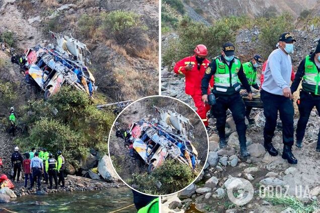 В Перу упал в ущелье пассажирский автобус: 17 погибших и десятки пострадавших. Фото