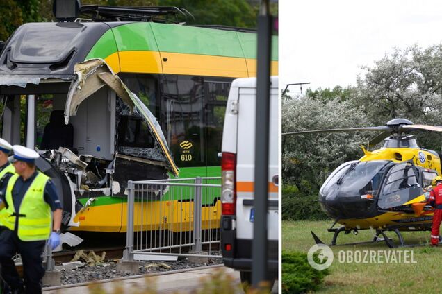 В Польше столкнулись трамваи, более 30 пассажиров получили травмы. Фото и видео