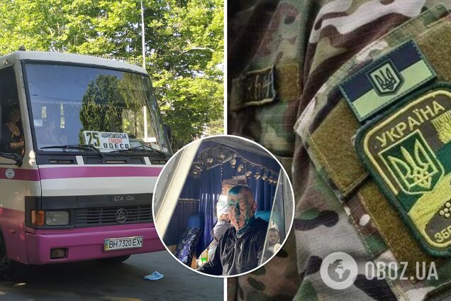 Под Одессой водитель маршрутки отказал ветерану АТО в льготном проезде: его проучили зеленкой. Фото