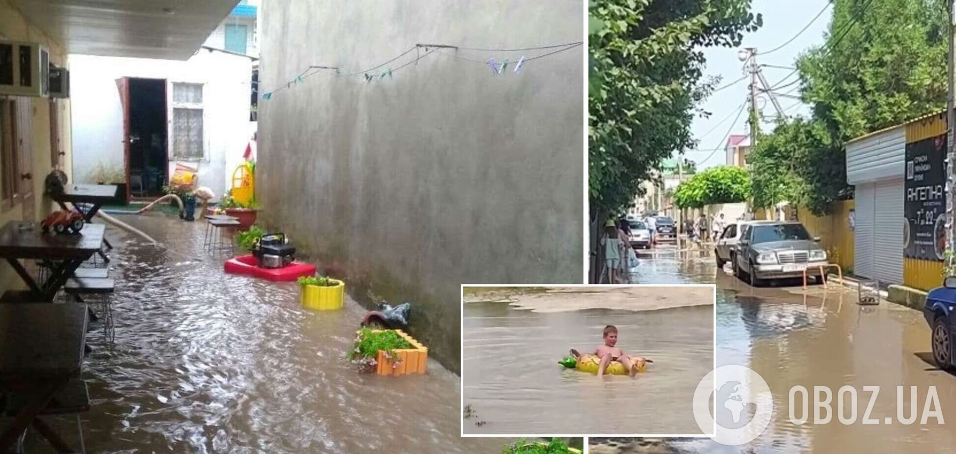 Курортные Кирилловку и Железный Порт затопило после ливня, улицы превратились в реки. Видео