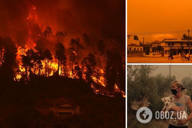 Лесные пожары в Греции 2021