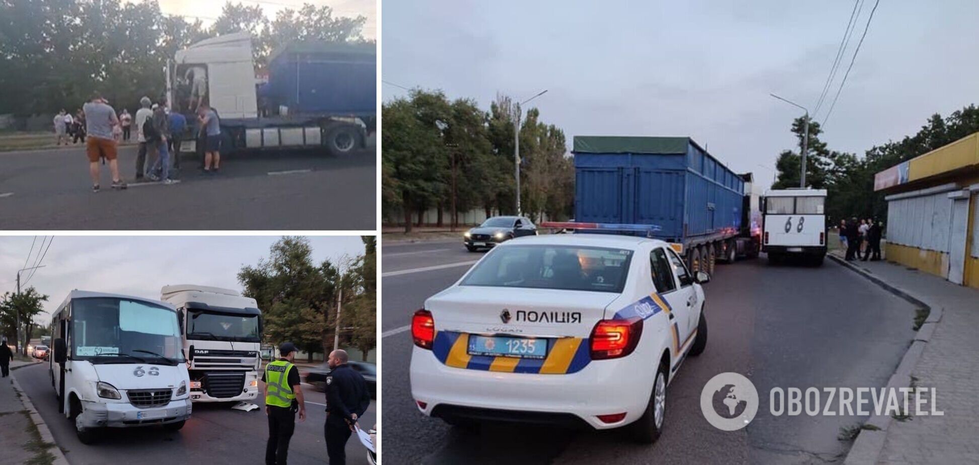 В Николаеве пассажиры маршрутки избили водителя фуры: на место вызвали полицию и медиков. Видео
