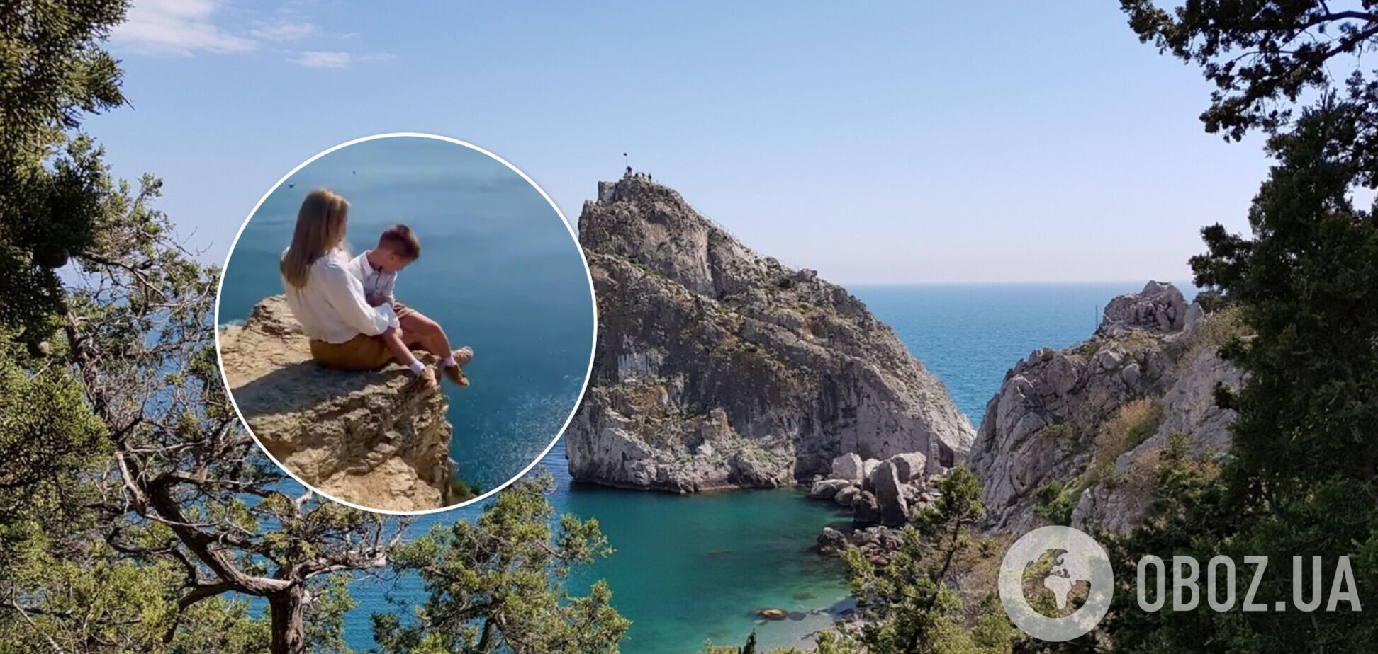 В Крыму инстаблогерша устроила фотосессию с ребенком на краю скалы. Видео