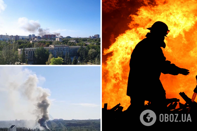 В Донецке на предприятии вспыхнул мощный пожар, слышны взрывы. Фото и видео