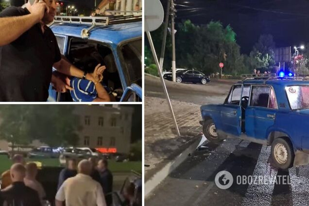 В Мелитополе авто вылетело на тротуар и сбило трех человек: люди пытались устроить самосуд. Фото и видео