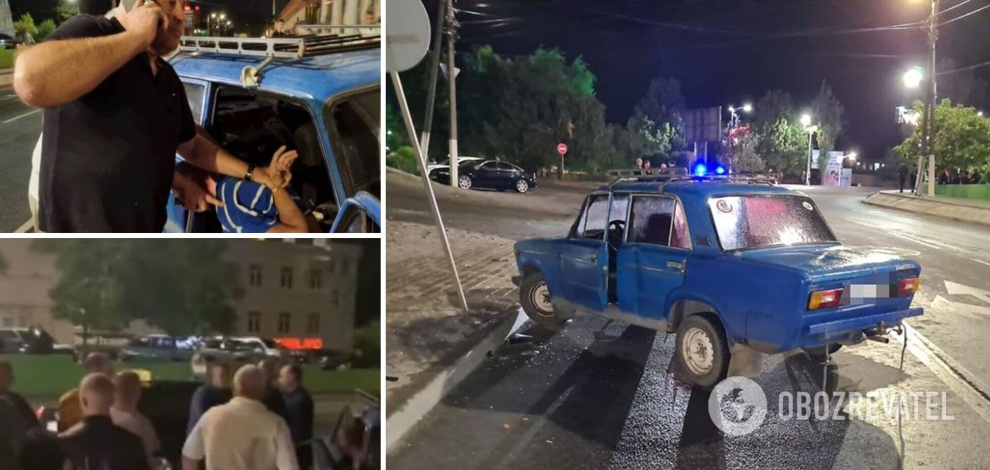 В Мелитополе авто вылетело на тротуар и сбило трех человек: люди пытались устроить самосуд. Фото и видео