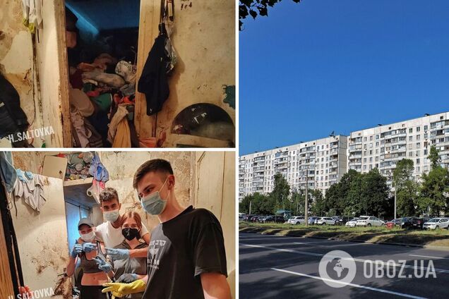 Передвигается ползком под потолком: в Харькове пенсионерка забила свою квартиру мусором. Фото