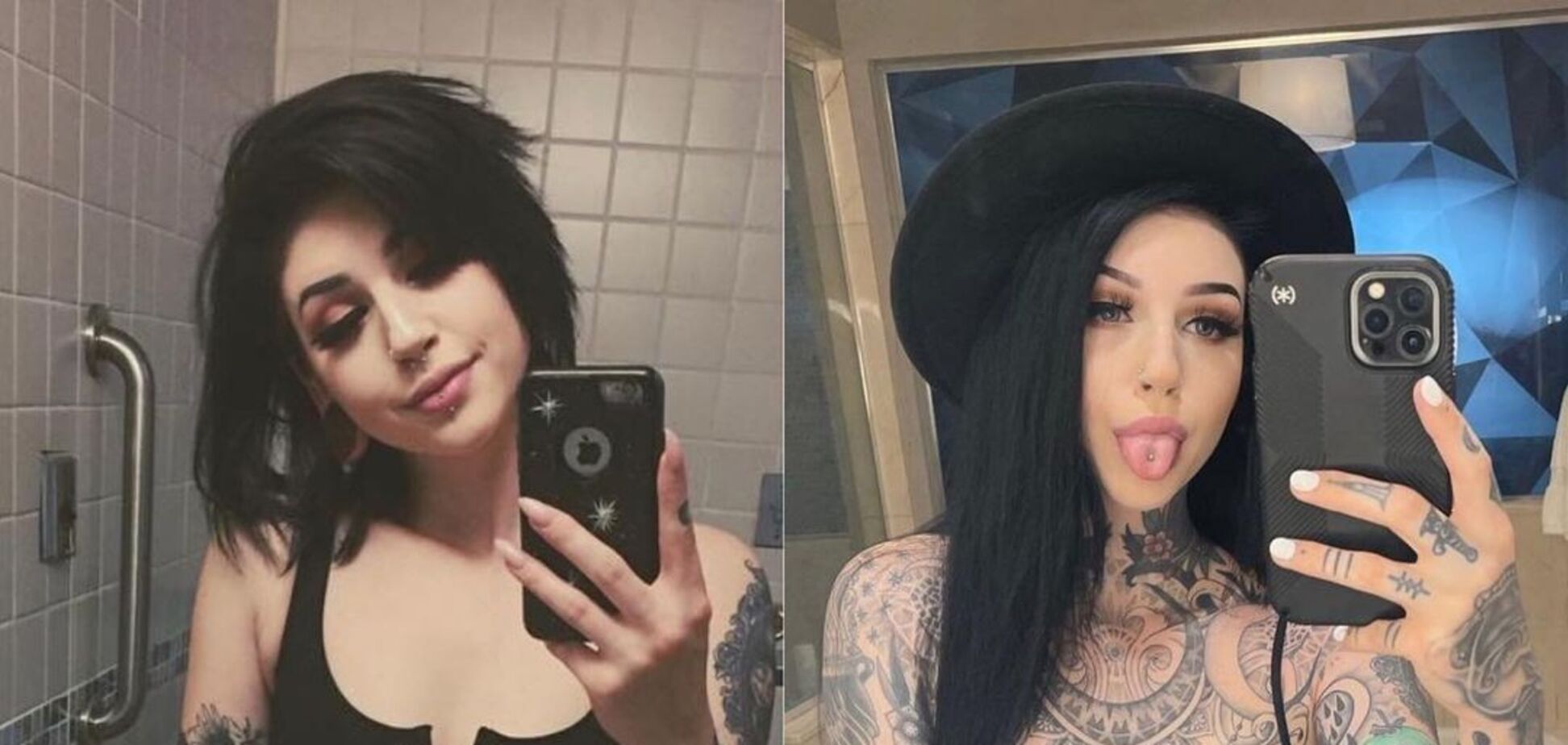 Американская модель украсила почти 70% тела тату и показала фото 'до' и 'после'