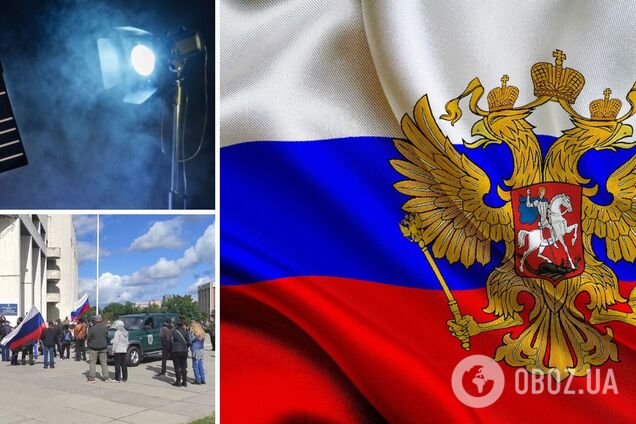 Митинг с флагами РФ в Киеве оказался съемками фильма. Фото и видео