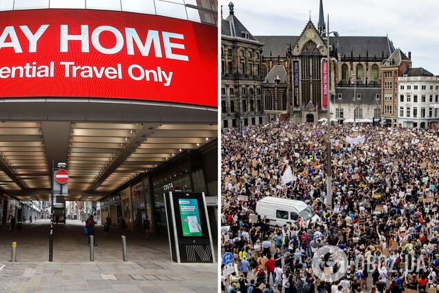 В Амстердамі протестують проти карантинних обмежень: на вулиці вийшли десятки тисяч людей. Фото і відео