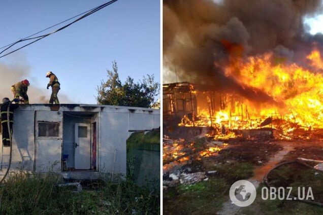 В Затоке произошел масштабный пожар на базе отдыха. Фото