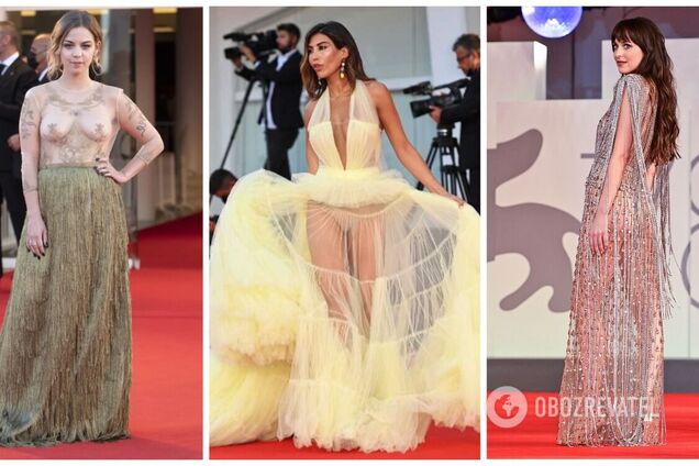 Без белья и с выпавшей грудью: самые откровенные наряды звезд на Венецианском кинофестивале. Фото