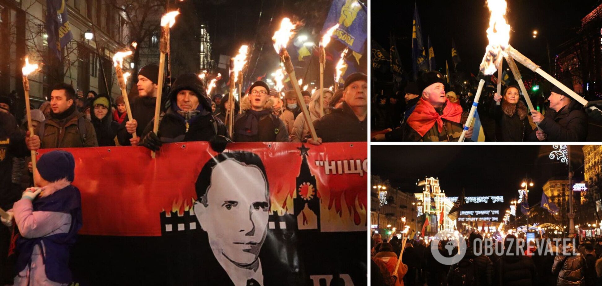 В центре Киева прошло факельное шествие в честь Бандеры: видео и все подробности