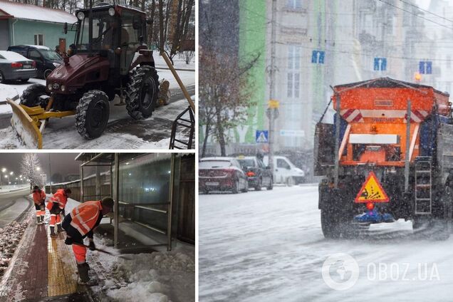 Уборка снега продолжалась всю ночь