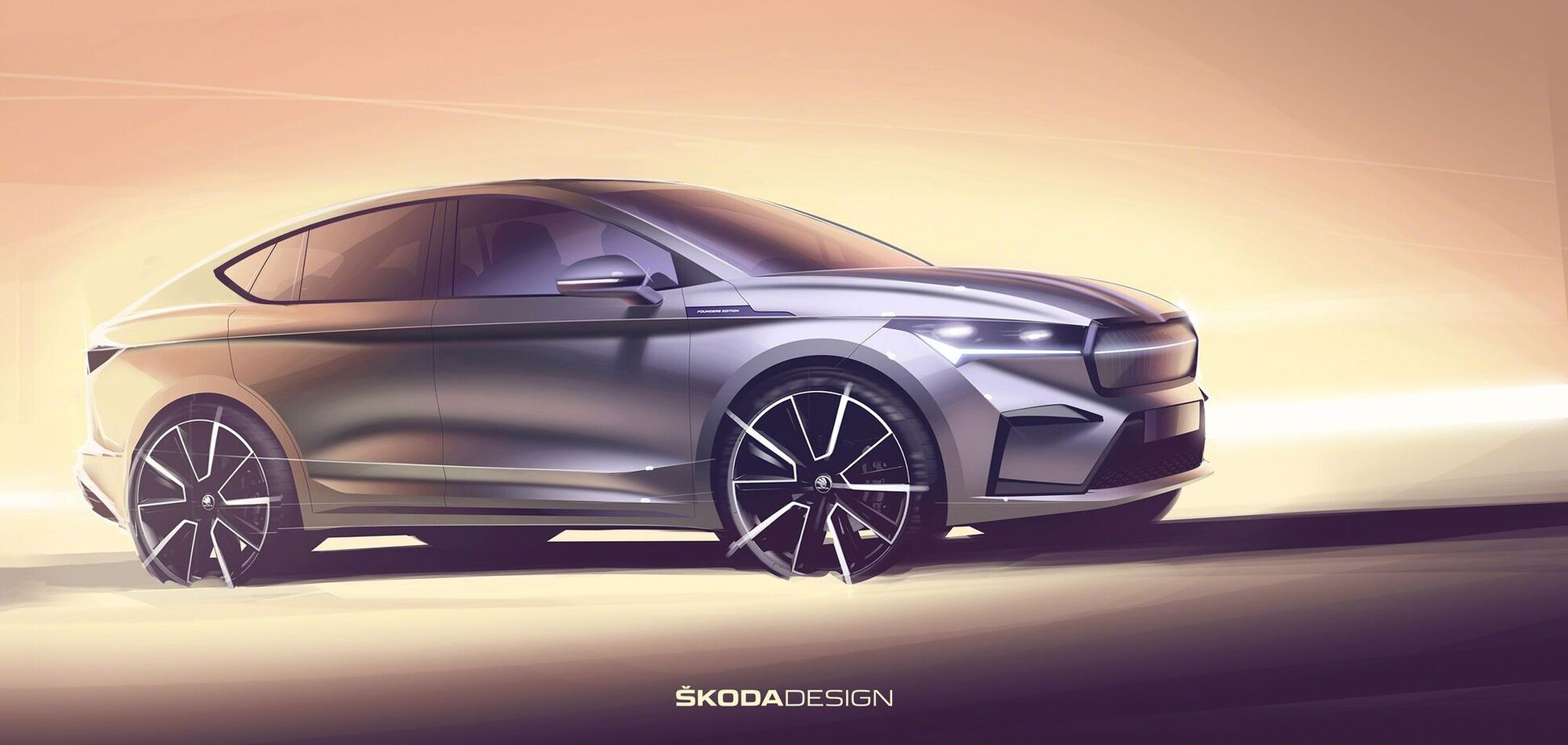 Skoda представила скетчи электрокросса Eniaq Coupe iV