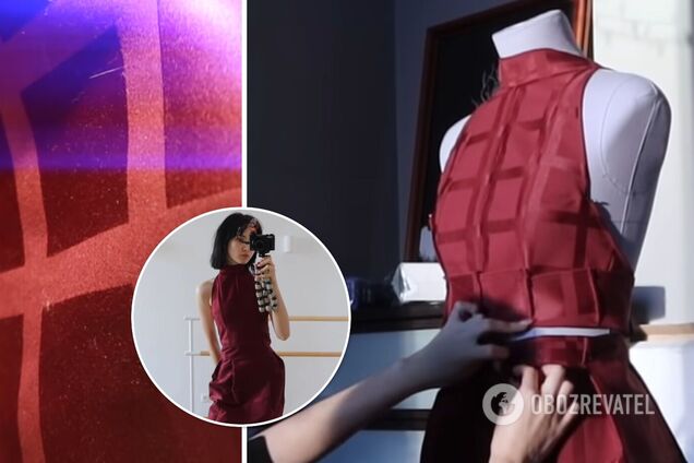 Блогер сшила себе платье из скатерти с едой и кошачьей шерстью