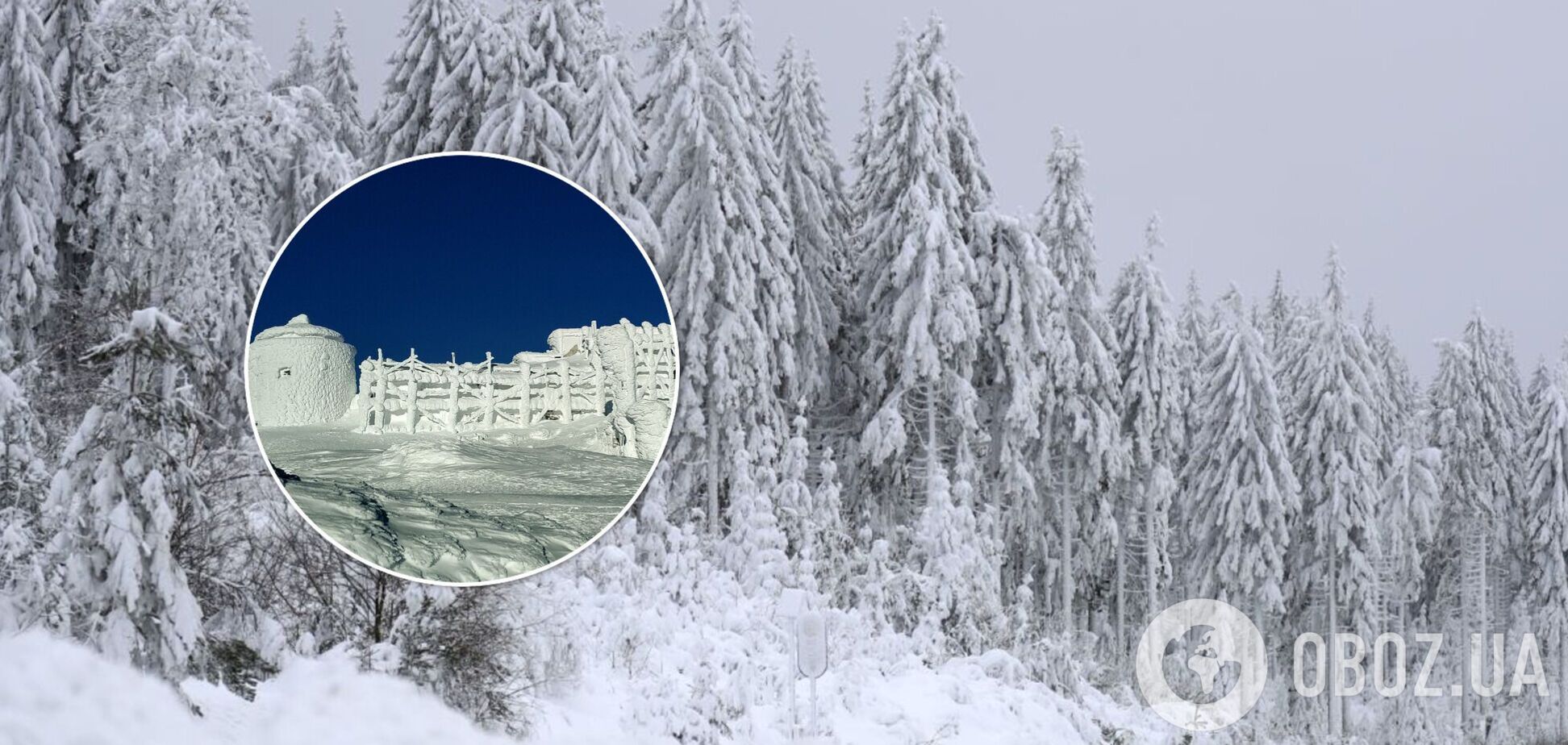 В Карпатах ударило 19 градусов мороза: в сети показали фото заснеженной вершины