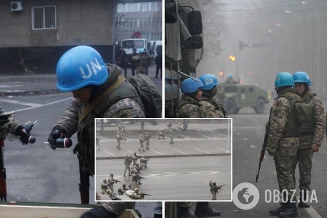 Подавлявшие протесты в Казахстане военные незаконно использовали каски миротворцев ООН