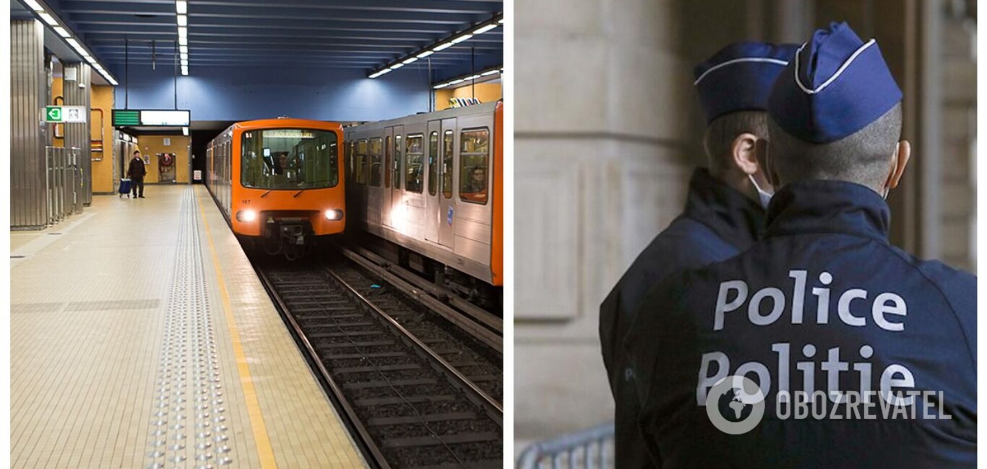 В Брюсселе мужчина толкнул пассажирку метро под колеса поезда. Момент попал на видео