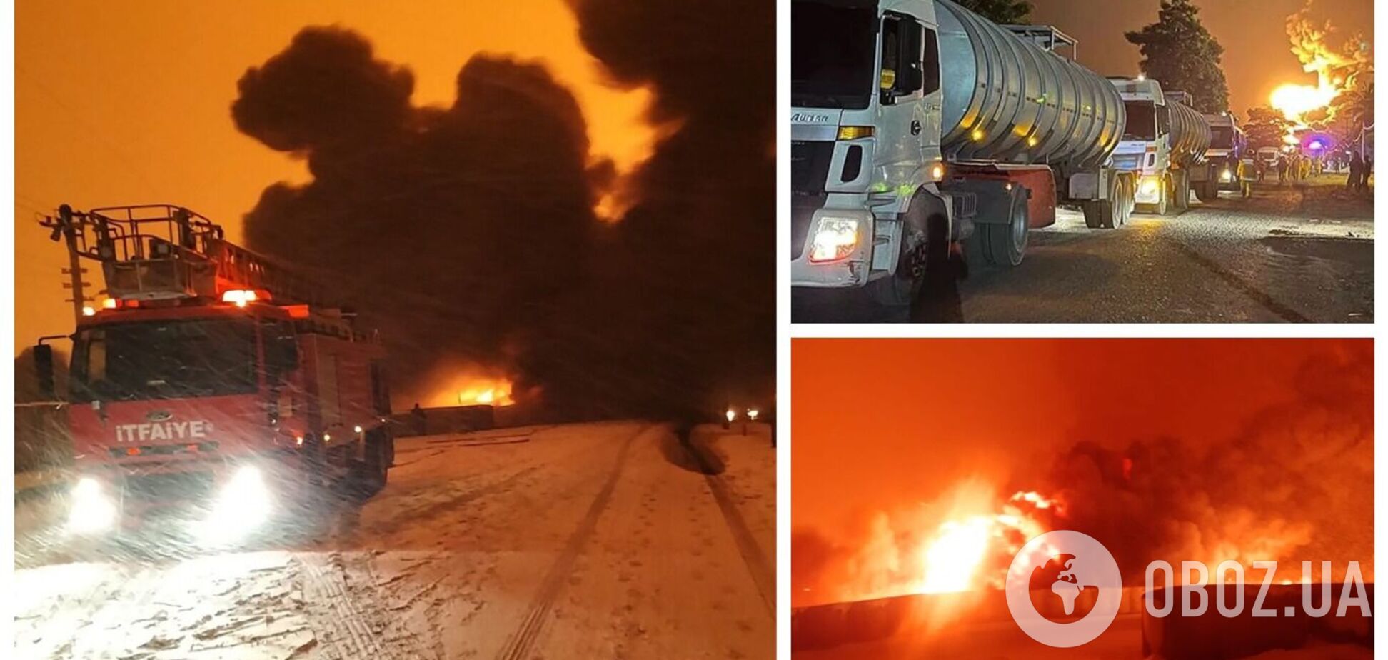 В Турции произошел мощный взрыв на нефтепроводе, поднялась стена огня. Видео