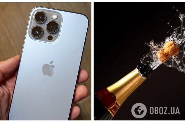 Как открыть шампанское с помощью iPhone 13 Pro Max: видео, от которого 'стынет кровь'