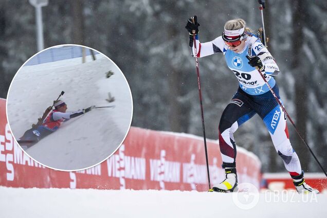 Биатлонистка не смогла финишировать первой